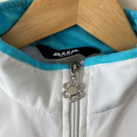 Vintage Bomber Butterfly Embroidered Blue and White Zip Lined Jacket Spring - Picture 4 of 8